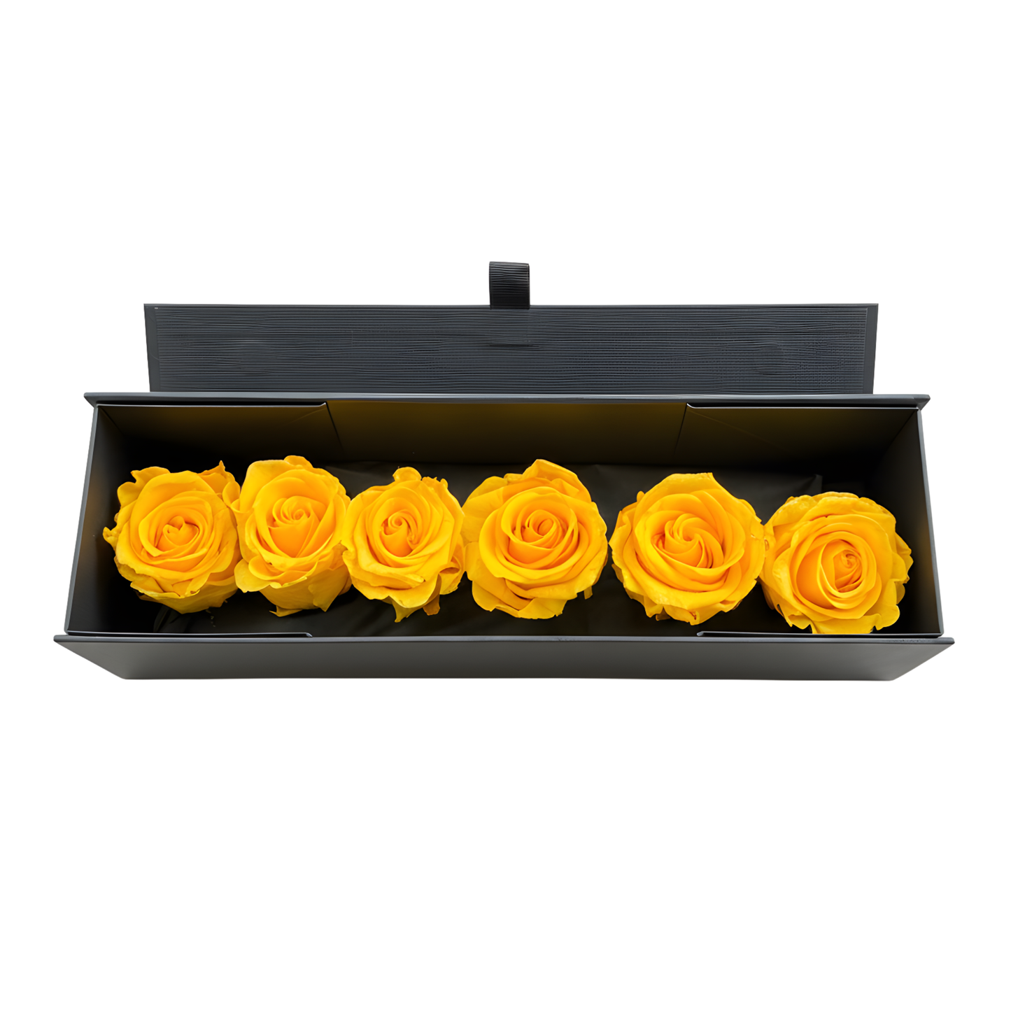 6 Infinity Yellow Roses in a Black Box
