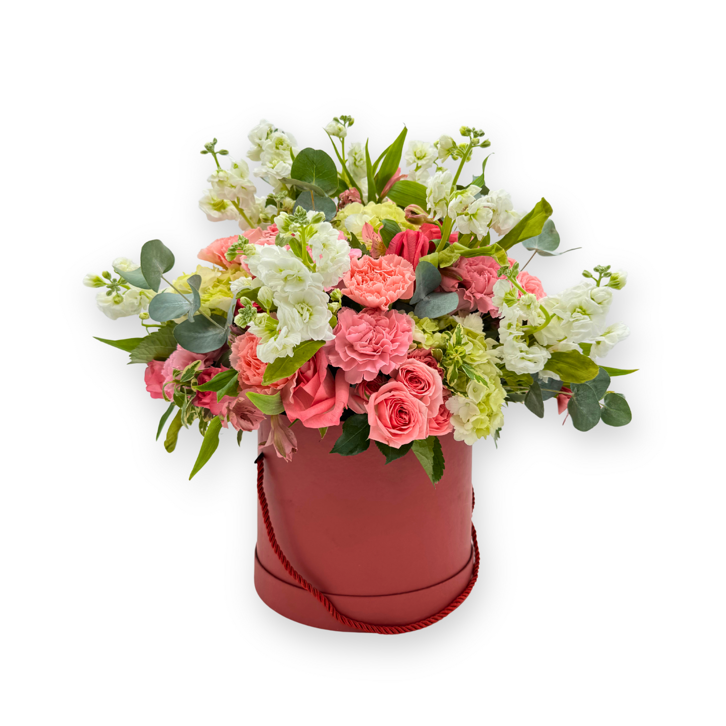 Blush Blooms in a Pink Hat Box