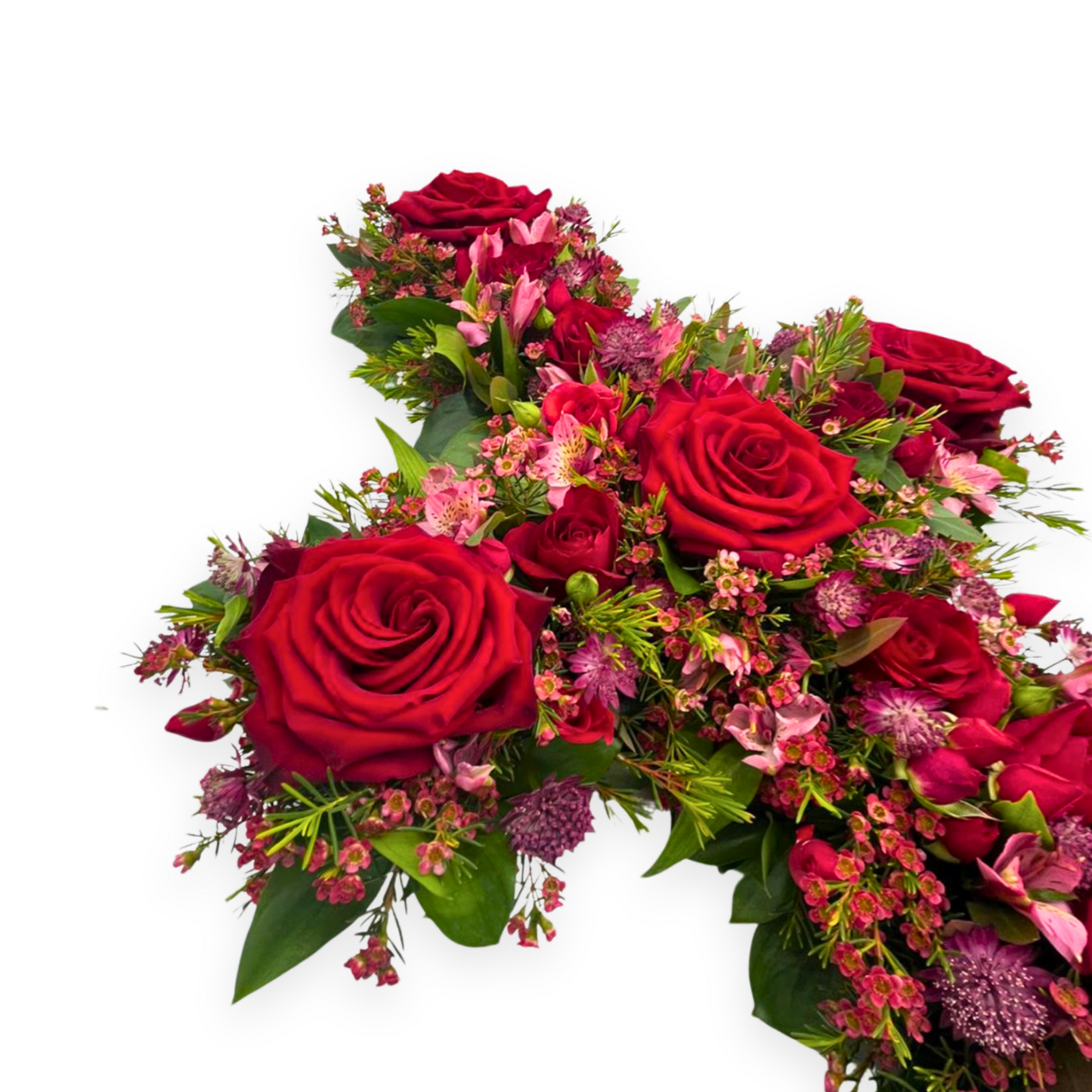 Red and Pink Funeral Cross