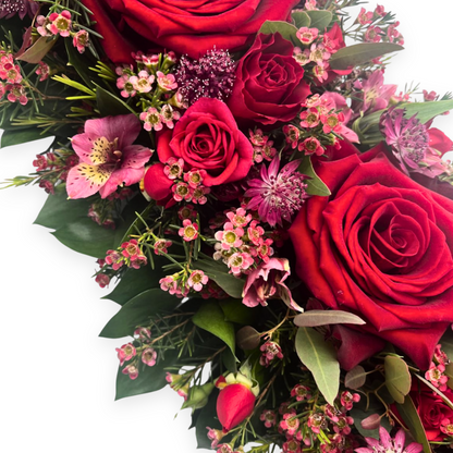 Red and Pink Funeral Cross